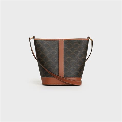 small bucket in triomphe canvas and calfskin tan